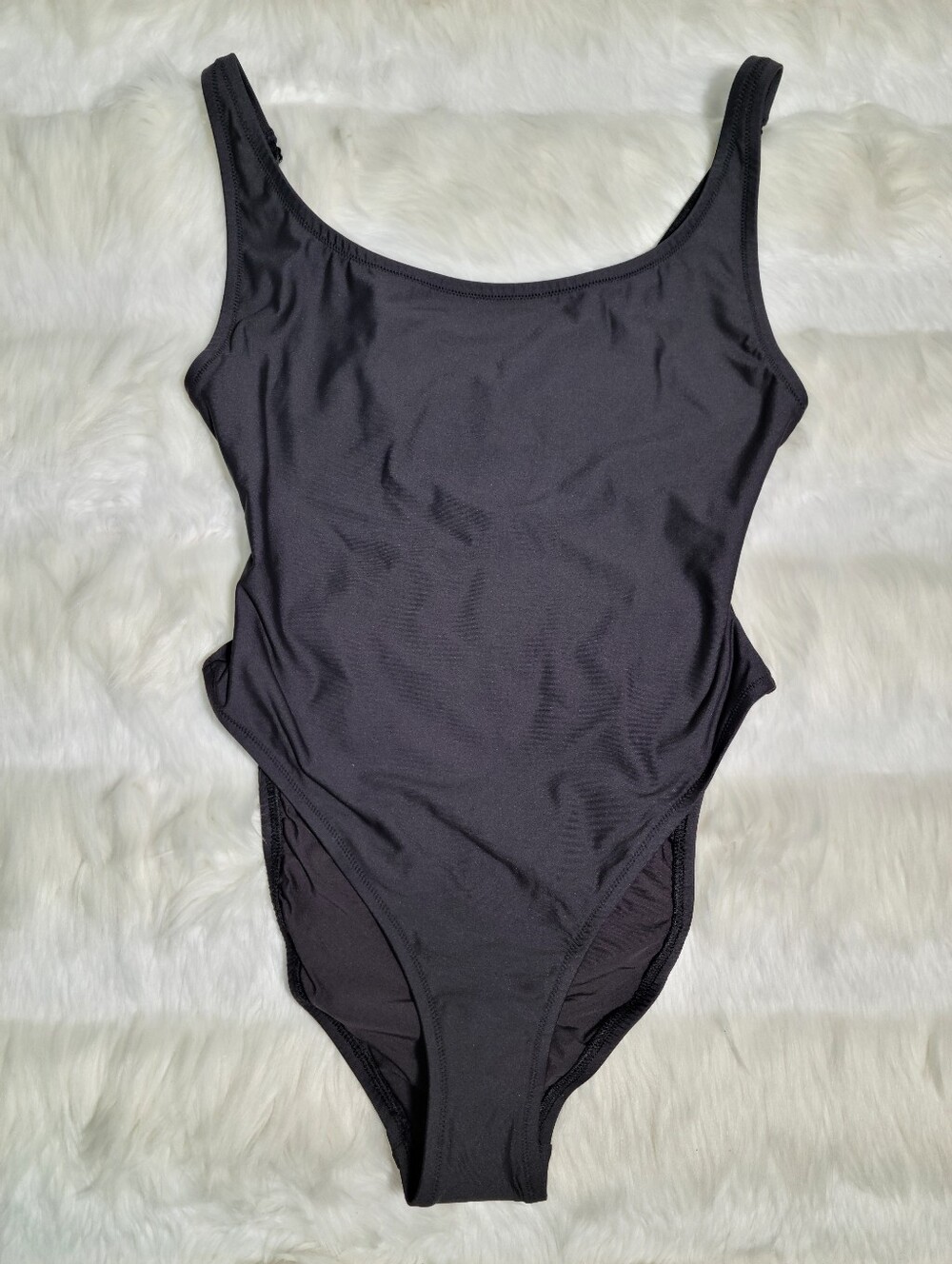SKIMS Signature Swims Scoop Neck One Piece Black Onyx Women Large NEW